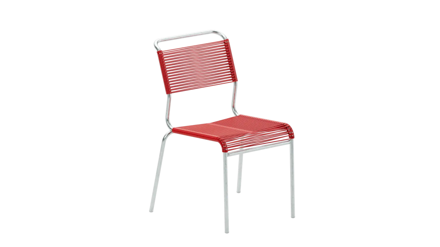 Spaghetti-Stuhl Säntis Rot von Schaffner Kunststoff ca. 57x61x85cm