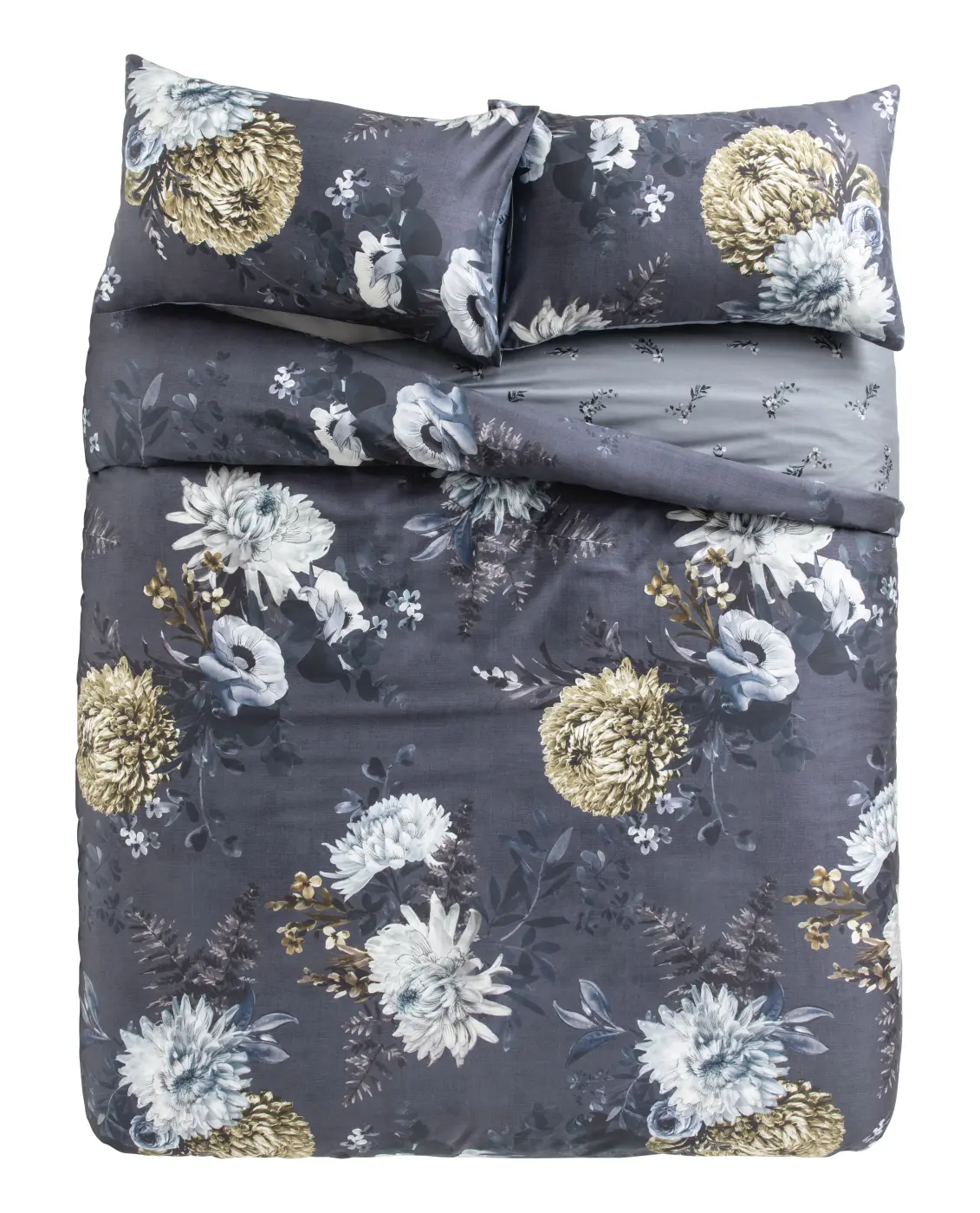 Duvatanzug 160x210 Grace Dunkelblau, Hellblau, Beige 100% Baumwolle ca. 210x160cm