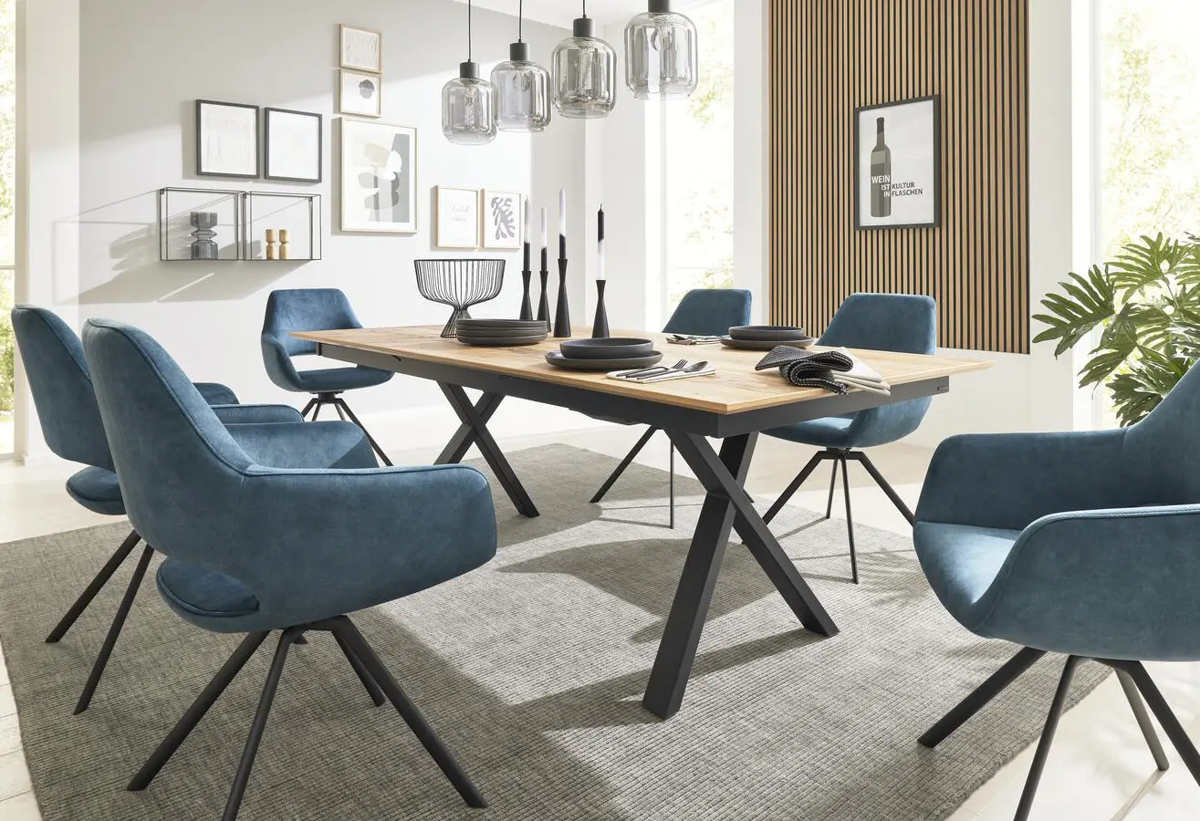 Esstisch 5112 von Interliving Eiche rustiko hell geölt, furniert ca. 220x100x75cm