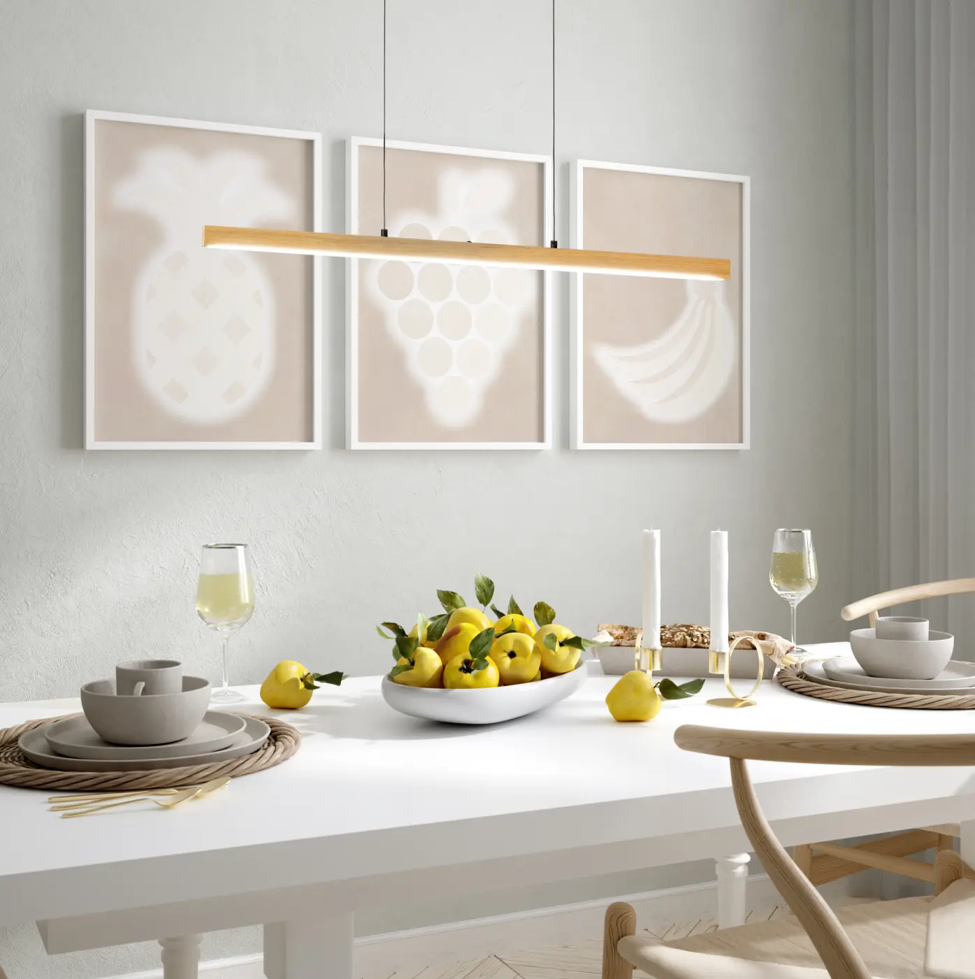 LED-Pendellleuchte 23725.. Sandschwarz, Braun Metall ca. 120x8cm