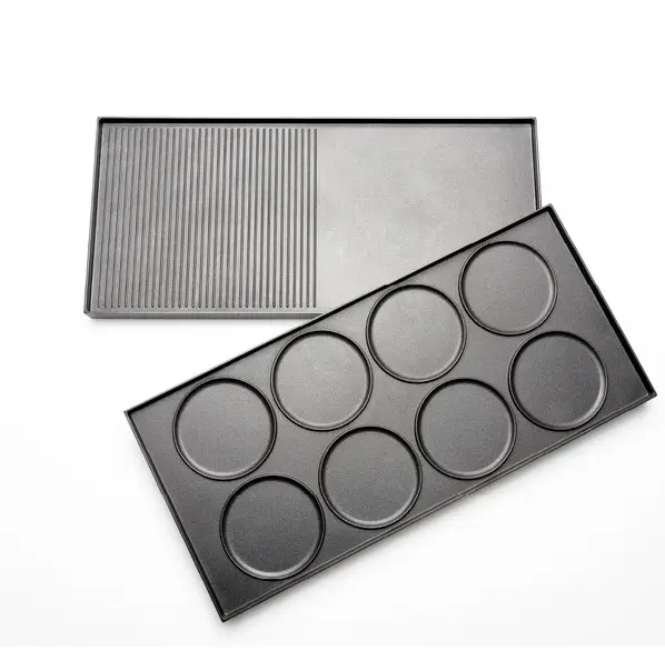 Tischgrill 5 in 1 Für 8 Personen Chrom, Schwarz Antihaftbeschichtung ca. 53x27x16cm