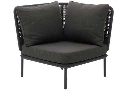 Lounge 7005 Anthrazit von Interliving Southend in Dunkelgrau Kordelflechtung ca. 160x160x76x78cm