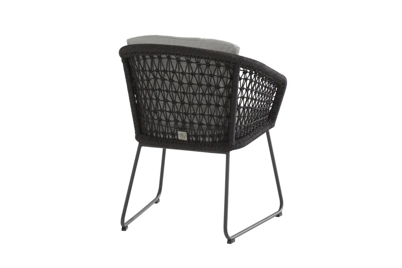 Sessel 13425 Schwarz Oefin Stoff Rope knoten ca. 64x85x63cm