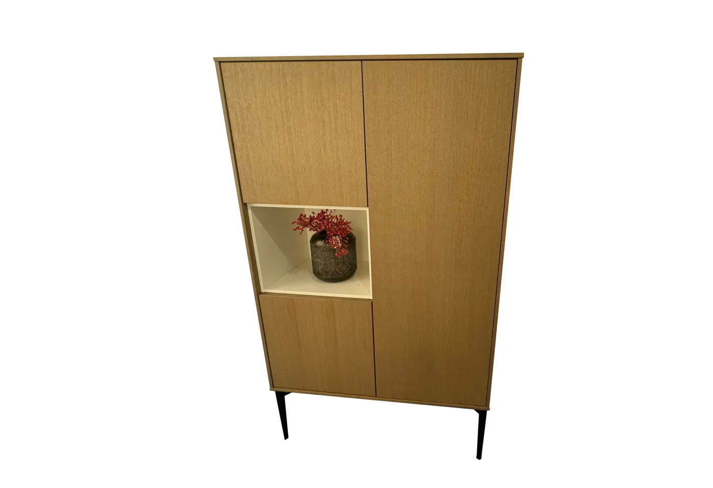 Highboard Brent Eiche Satin Nebbia furniert ca. 92,6x156,4x41,6cm