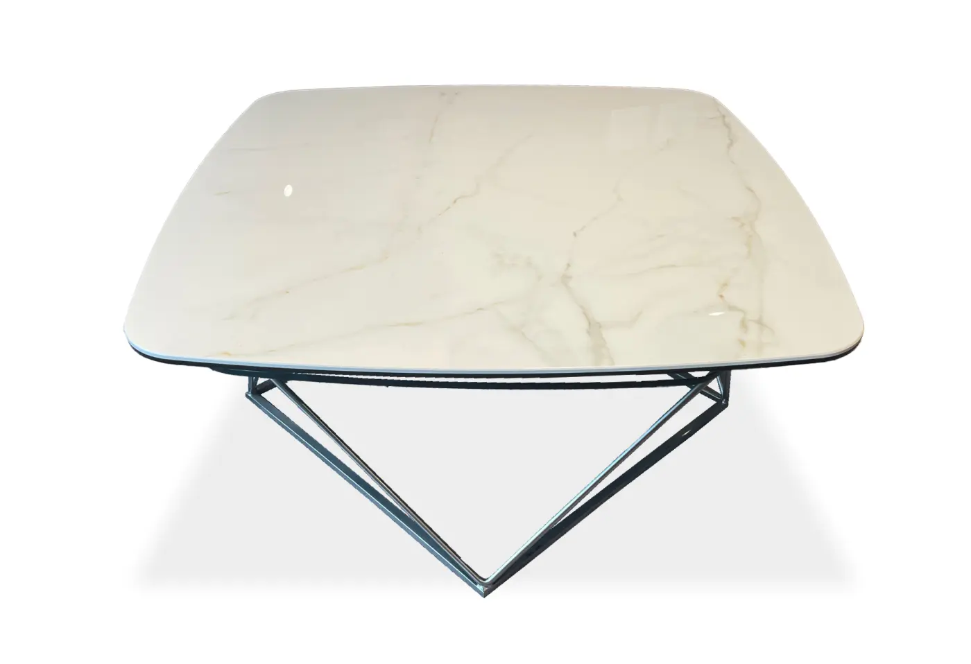 Couchtisch Uptown Nickel Satin, Marble Calacatta von Naos Keramik ca. 87x40x85cm