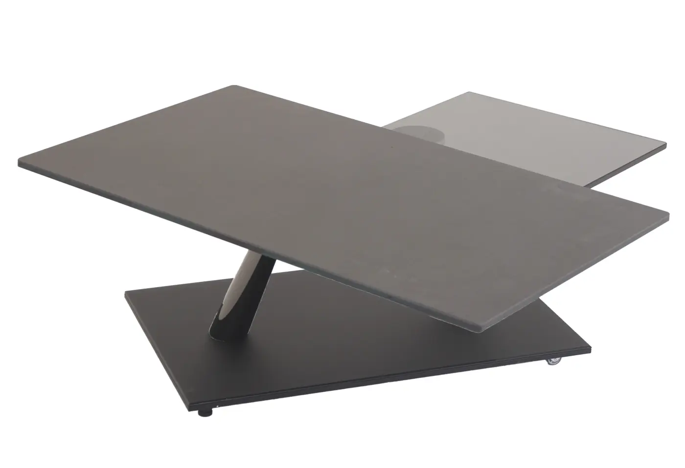 Couchtisch 14408.. anthrazit Obere Platte: Keramik Black Stone, untere Platte: Glas Smoke ca. 96x40x56cm
