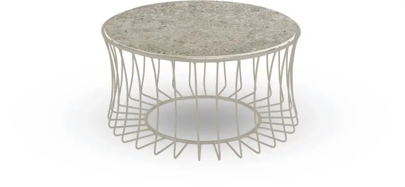 Beistelltisch Oxo Stone beige von Stern Tischplatte Dekton ca. 71x37cm