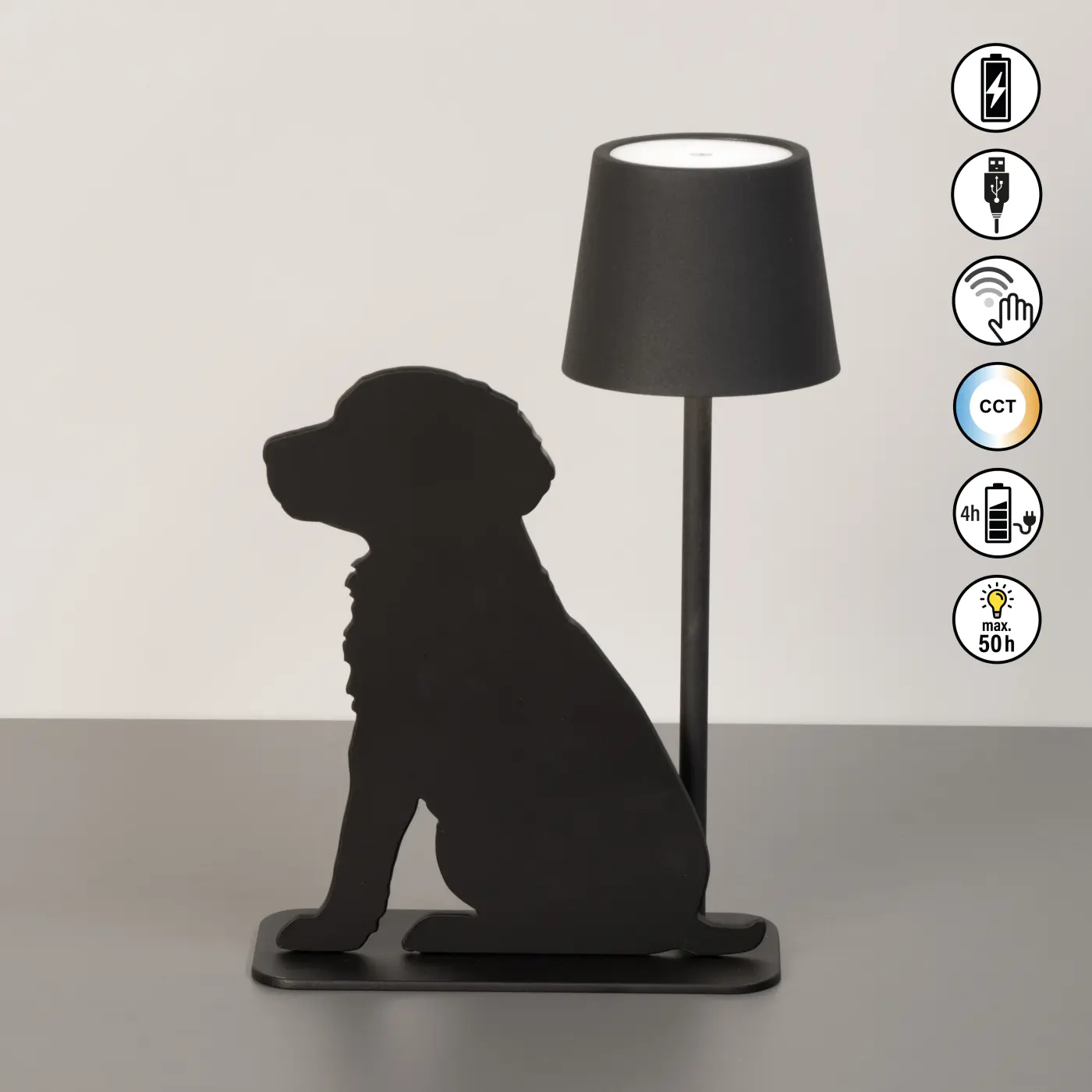 LED-Tischleuchte 23728.. Schwarz Metall, Kunststoff ca. 20x10,6x10x34,7cm