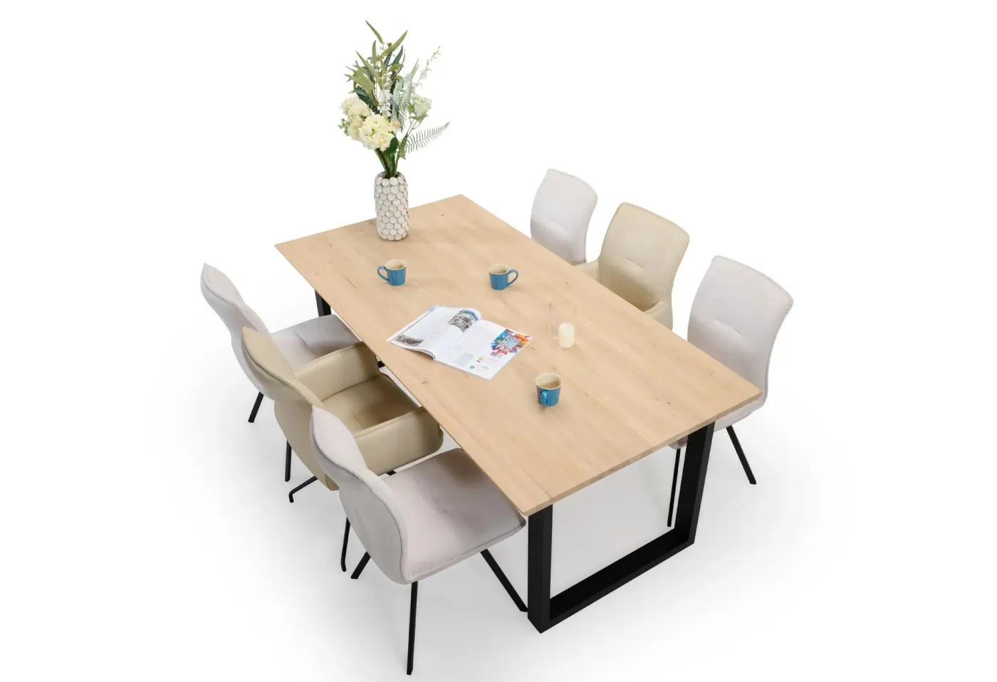 Stuhl Zug Latte Leder Soleda ca. 56x89x62cm