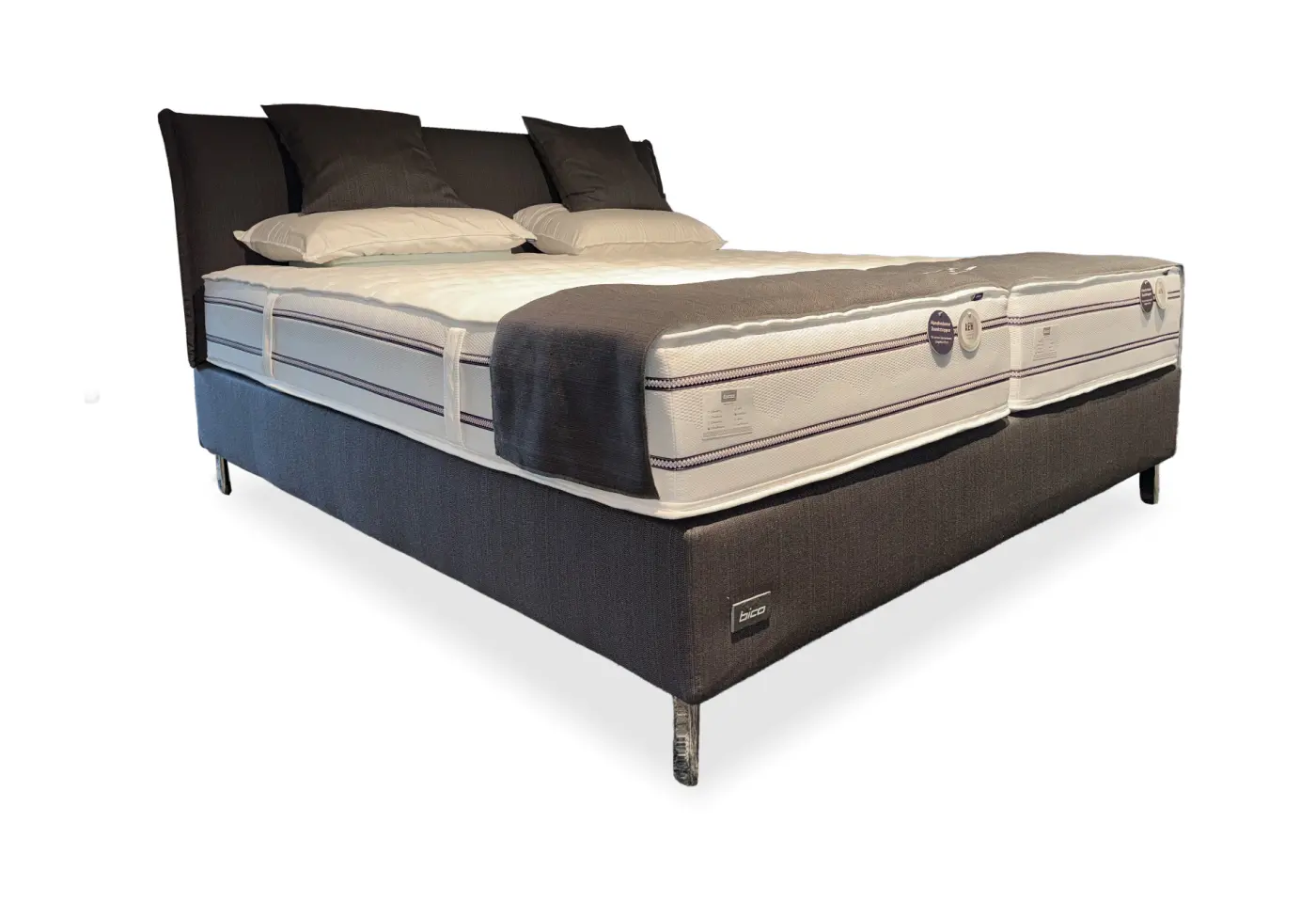Boxspring-Bett 25457 Stoff Alp-Anthrazit ca. 180x200cm