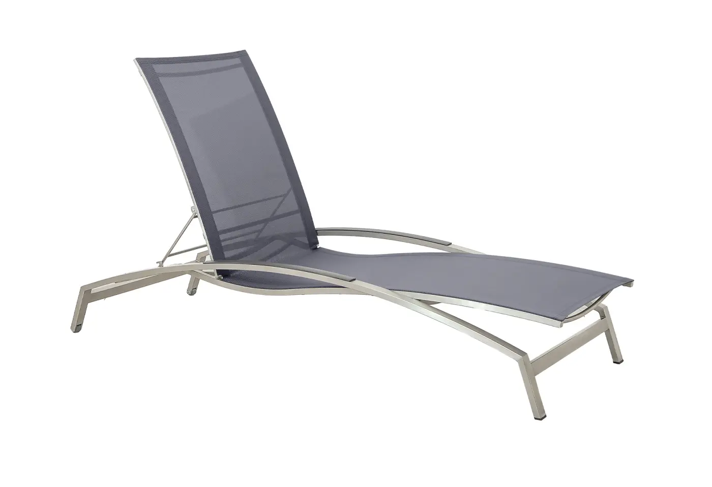 Sonnenliege 24873.. Schwarz - Silber Textilgewebe