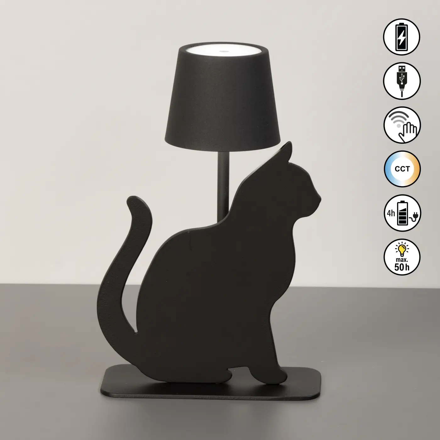 LED-Tischleuchte 23719.. Schwarz Metall, Kunststoff ca. 20x106x10,6x34,7cm