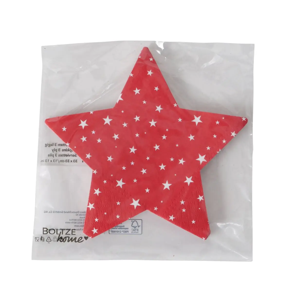 Servietten 12-tlg. Stara. weiss/rot, sort. Weiss, rot