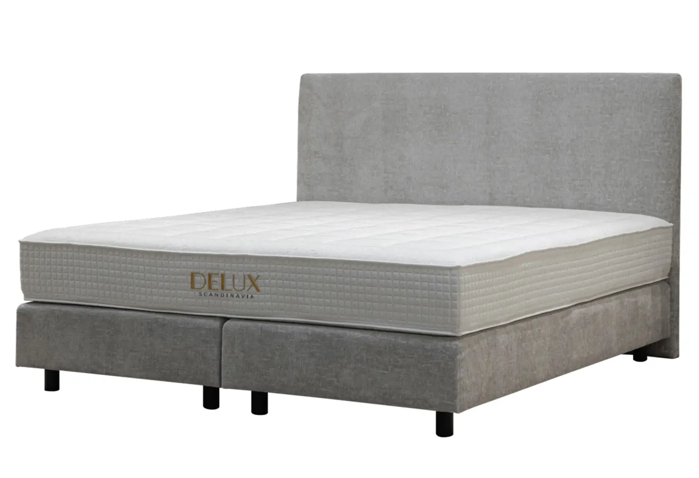 Boxspringbett Delux von Delux Stoff Stone 60 light grey ca. 180x200cm