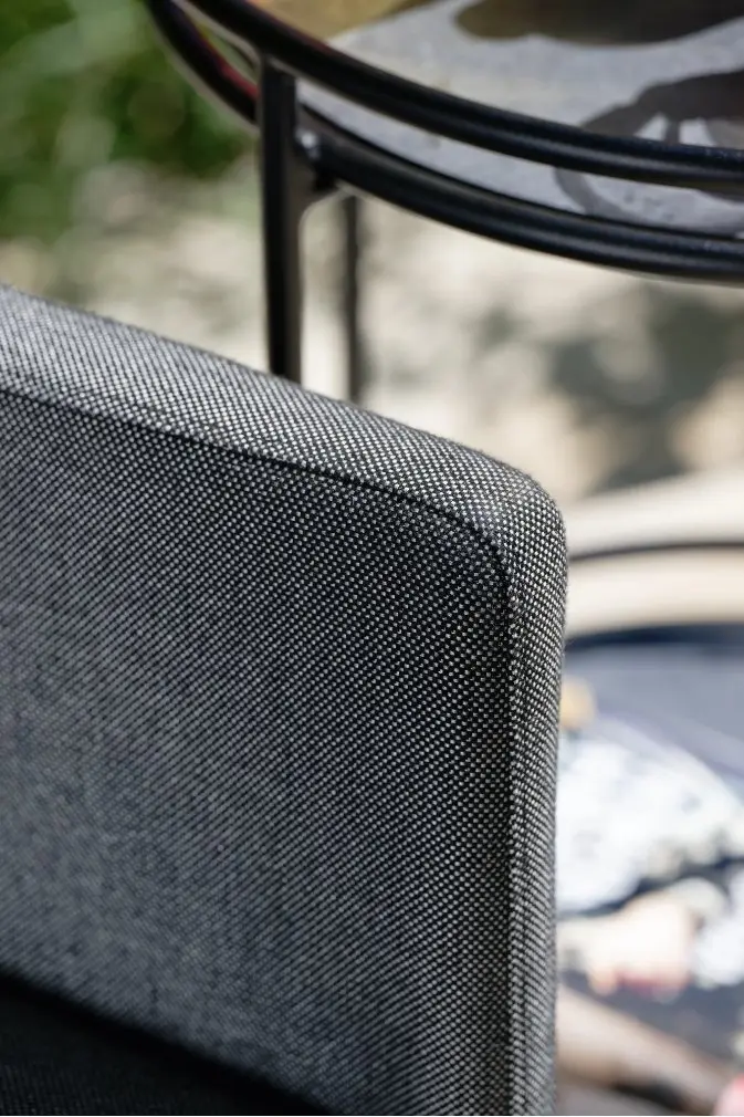 Sessel-Set 23282 Seidenschwarz Outdoorstoff 100% Polyacryl Wetterfest / schnelltrocknender Schaum ca. 68x81x50cm