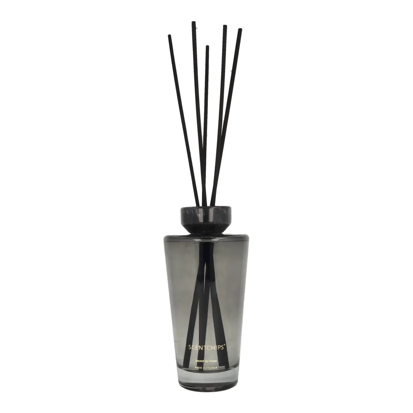 Diffuser XL 500ml Cone Secrets de Paris Grau-Schwarz Glas, Rattanstäbchen, Duftöl
