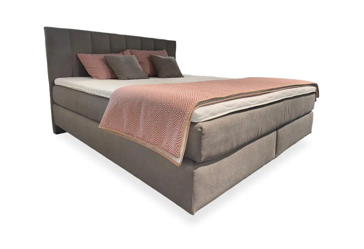 Boxspringbett Oberwald Stoff Nele granit 432002 ca. 180x200cm