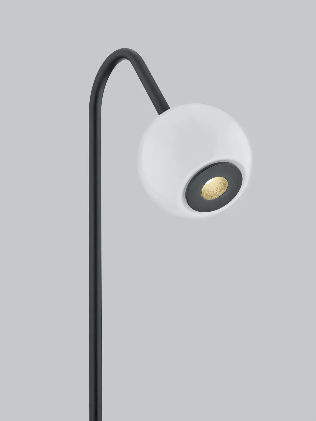LED-Stehleuchte Bono Weiss, Schwarz von Helestra Aluminium, Opalglas ca. 34x141cm