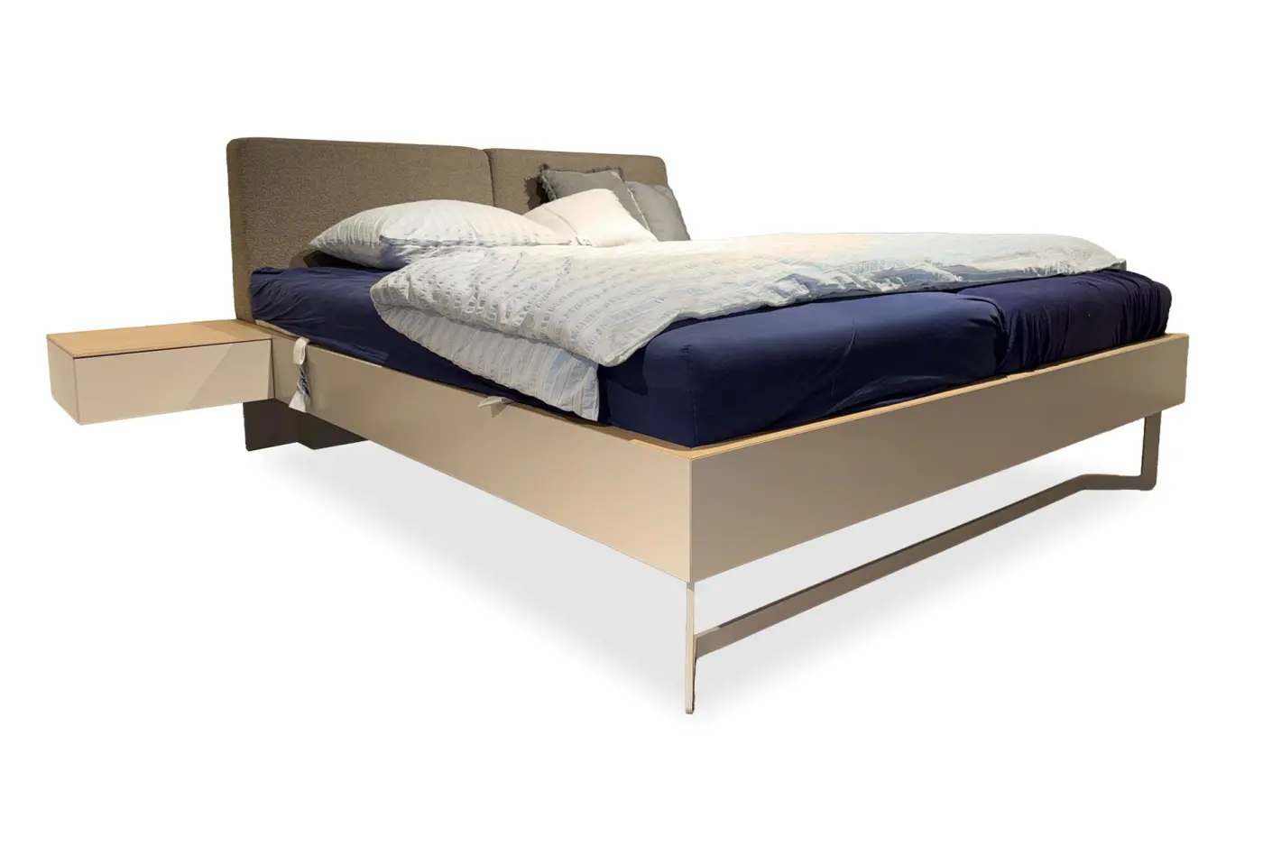 Bettanlage Miralago Glattlack kaschmir 127 Furnier Eiche milk ca. 180x200cm